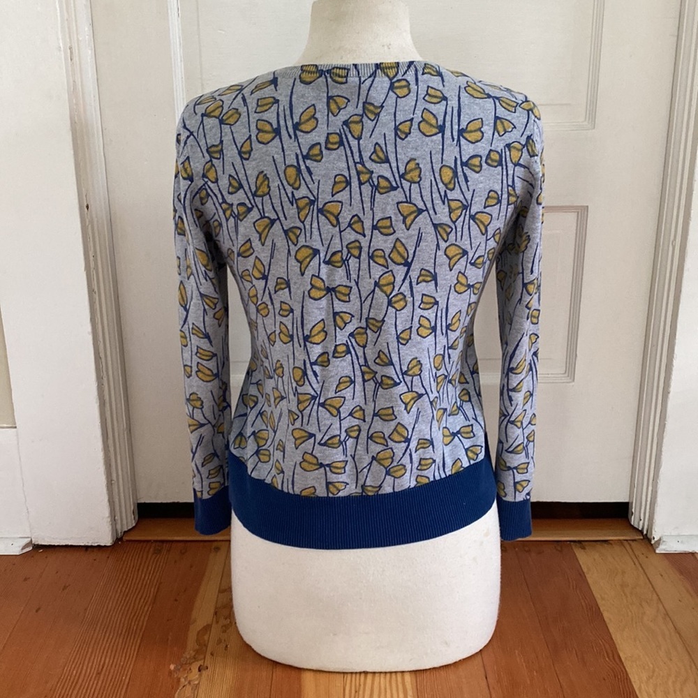 Hanna Andersson Grey‎ Floral Cotton Caridigan XS - Picture 3 of 5